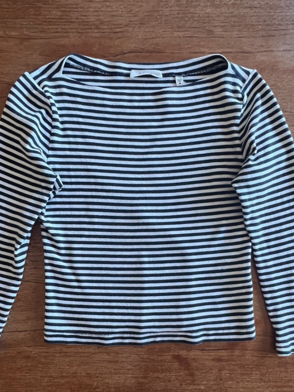 Doen Paulette navy blue and white striped boatneck shirt M (XS)